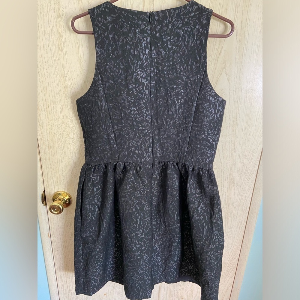 NWT $168 Armani Exchange A|X Fit Flare Jacquard Party Dress Black Sz 14 - Picture 7 of 16